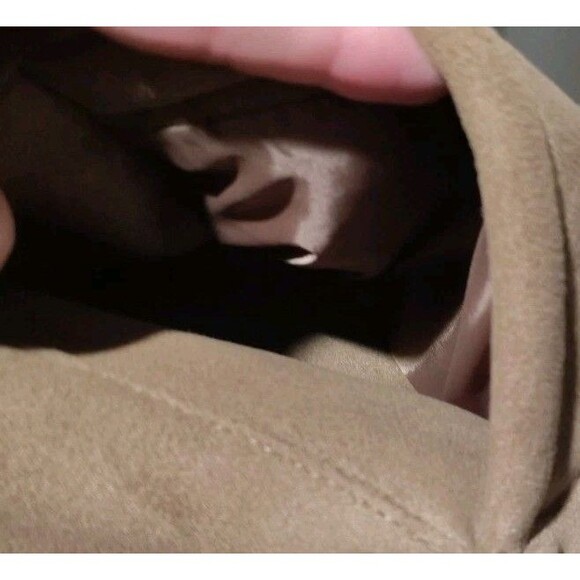 Braetan Jacket Camel Faux Suede Round Collar Faux Fur Lined Pockets Plus Sz30/32 - Picture 9 of 13